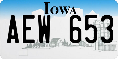 IA license plate AEW653