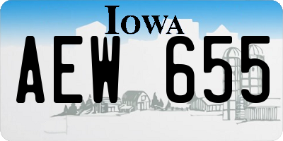 IA license plate AEW655