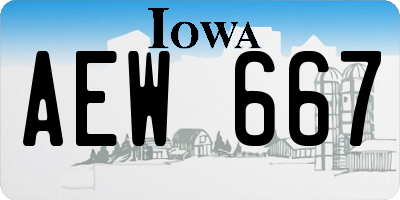 IA license plate AEW667