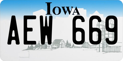 IA license plate AEW669