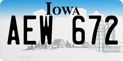 IA license plate AEW672