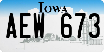 IA license plate AEW673
