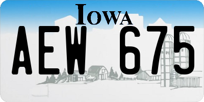 IA license plate AEW675