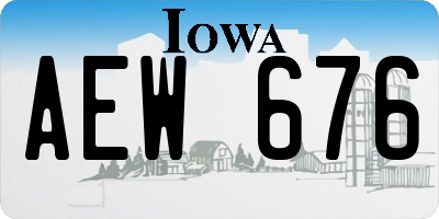 IA license plate AEW676