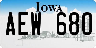 IA license plate AEW680