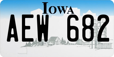 IA license plate AEW682