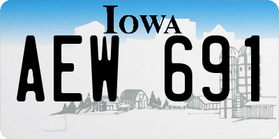 IA license plate AEW691