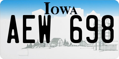 IA license plate AEW698