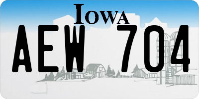 IA license plate AEW704