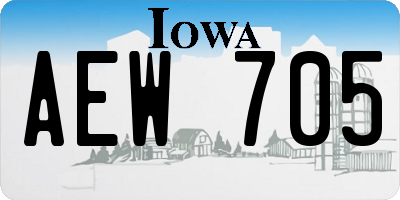 IA license plate AEW705