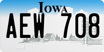 IA license plate AEW708