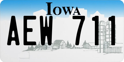IA license plate AEW711