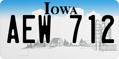 IA license plate AEW712