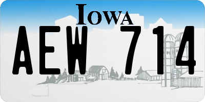 IA license plate AEW714