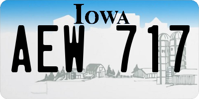 IA license plate AEW717