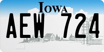 IA license plate AEW724