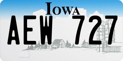 IA license plate AEW727