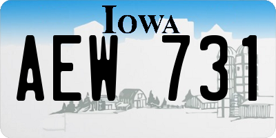 IA license plate AEW731