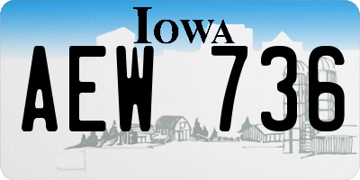 IA license plate AEW736