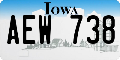 IA license plate AEW738