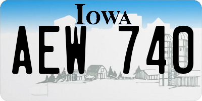 IA license plate AEW740