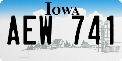 IA license plate AEW741