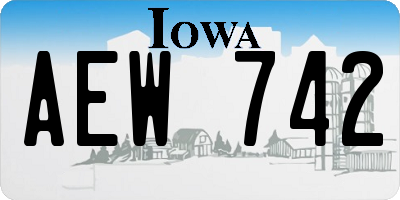 IA license plate AEW742