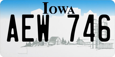 IA license plate AEW746