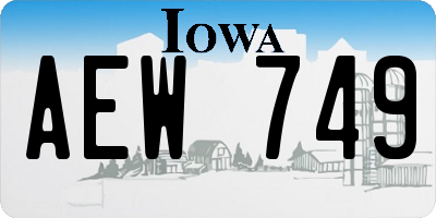 IA license plate AEW749