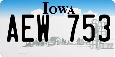 IA license plate AEW753