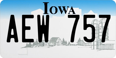 IA license plate AEW757