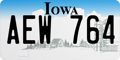 IA license plate AEW764