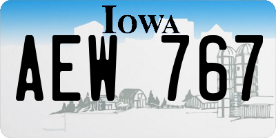 IA license plate AEW767