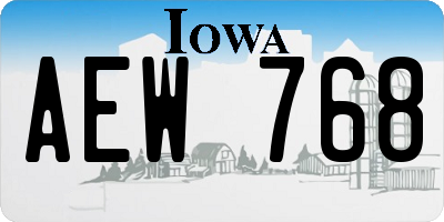 IA license plate AEW768
