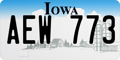 IA license plate AEW773