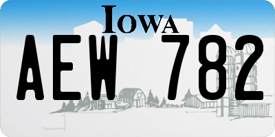 IA license plate AEW782