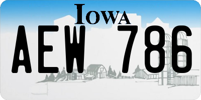 IA license plate AEW786