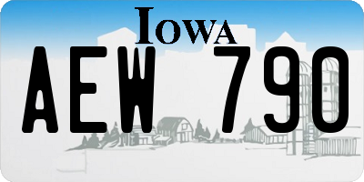 IA license plate AEW790