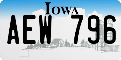 IA license plate AEW796