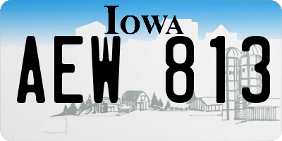 IA license plate AEW813