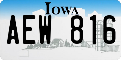 IA license plate AEW816