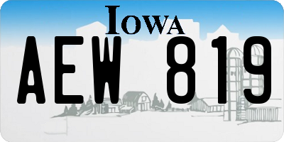 IA license plate AEW819