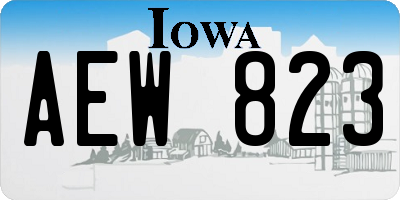 IA license plate AEW823