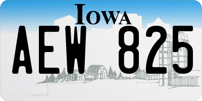 IA license plate AEW825
