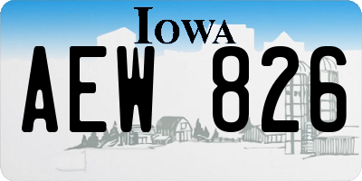 IA license plate AEW826