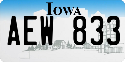 IA license plate AEW833