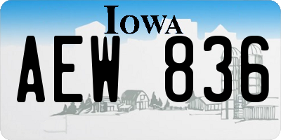 IA license plate AEW836