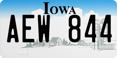 IA license plate AEW844