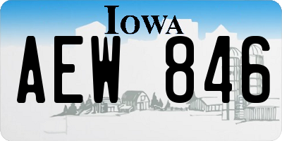 IA license plate AEW846
