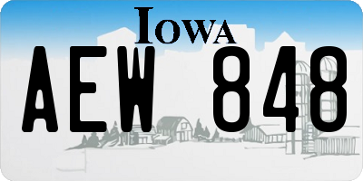 IA license plate AEW848